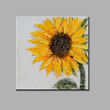 Hand-Painted Abstract Floral/Botanical Square,Modern Classic One Panel Canvas Oil Painting For Hom