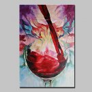 Handmade Modern Red Wine GlassOil Painting On Canvas Wall Art Picture For Living Room Whit Frame R