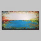 Hand Painted Abstract Landscape Oil Painting On Canvas Wall Art Pictures With Stretched Frame Read