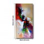 Ready to hang Stretched Hand-Painted Oil Painting Canvas 40"x20" Wall Art Abstract Purple Green B
