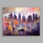 IARTS Abstract Hand-Painted Landscape My City A One Panel Canvas Oil Painting For Home Decoration