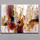Hand-Painted Party Show Abstract Landscape HorizontalModern European Style One Panel Oil Painting