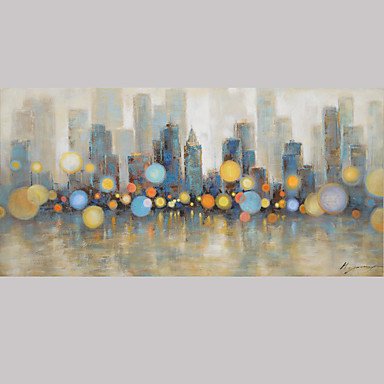 Hand-Painted Abstract Landscape HorizontalModern European Style One Panel Oil Painting For Home De