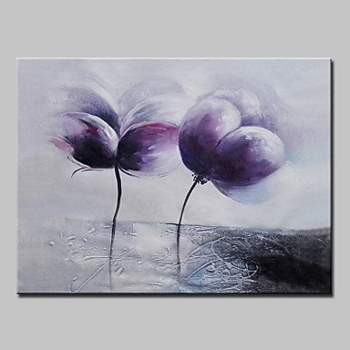 Hand-Painted Abstract Modern Blooming Flowers Knife Oil Painting On Canvas Ready To Hang One Panel