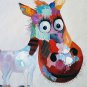 Hand-Painted Abstract Lovely Animal Modern Burro Oil Painting , Canvas One Panel Ready to Hang
