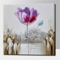 Hand-Painted Modern Abstract Purple Flower Paintings On Canvas Unframed Home Decor Painting Callig