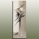 Beautiful Grey Abstract Knife Oil Painting Flower in Glass For Living Room Decoration Heavy Textur