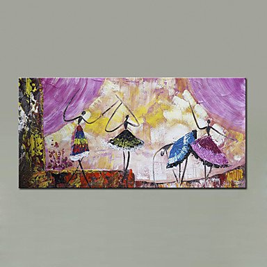 Hand-Painted Dancer Abstract Portrait HorizontalModern European Style One Panel Oil Painting For H
