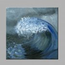Hand-Painted The Waves Modern One Panel Canvas Oil Painting For Home Decoration