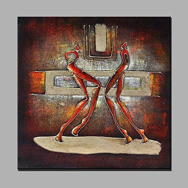 Hand-Painted Abstract Athletes Modern One Panel Canvas Oil Painting For Home Decoration