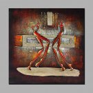 Hand-Painted Abstract Athletes Modern One Panel Canvas Oil Painting For Home Decoration