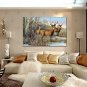 Oil Painting Deer Style  Canvas Material with Stretched Frame Ready To Hang SIZE60*90CM.