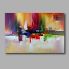 Ready to hang Stretched Hand-Painted Oil Painting on Canvas Wall Art Abstract Contempory Vivid Col