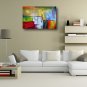 Ready to hang Stretched Hand-Painted Oil Painting on Canvas Wall Art Abstract Contempory Blue Gree