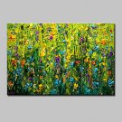 Hand Painted Modern Abstract Flowers Oil Painting On Canvas Wall Art Picture With Stretched Frame