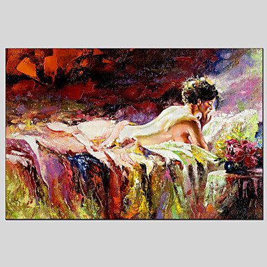 Abstract People Canvas Material Oil Paintings with Stretched Frame Ready To Hang Size 90*60CM