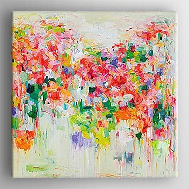 Hand-Painted Abstract Square,Classic Pastoral One Panel Canvas Oil Painting For Home Decoration