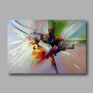 Hand-Painted Abstract Modern Oil Painting Canvas Deco Art Green Blue Home Deco one Panel