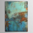 Oil Paintings One Panel Vintage Abstract Blue Color  Hand-painted Canvas Ready to Hang