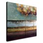 Hand-Painted Abstract Square One Panel Canvas Oil Painting For Home Decoration