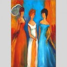 Oil Paintings Abstract Style Canvas Material With Wooden Stretcher Ready To Hang Size 60*90 CM .