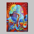 Hand-Painted Abstract Abstract Portrait Vertical,Modern Traditional One Panel Canvas Oil Painting