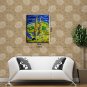Ready to hang Stretched Hand-Painted Oil Painting Canvas Abstract Van Gogh repro Road with Crypres