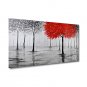 Hand-Painted Oil Painting on Canvas Wall Art Abstract Contempory Trees Forest Grey One Panel Ready