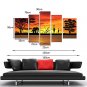 100% hand-painted oil Tree Wall Art Canvas African Forest Animals Landscape Oil Painting 5pcs/set