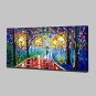 Large Size Hand Painted Modern Abstract Landscape Oil Painting On Canvas Wall Art With Stretched F