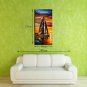 Large Size Hand Painted Modern Abstract Seaview Boat Oil Paintings On Canvas Wall Art With Stretch