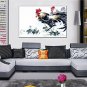Oil Painting Cock Style Canvas Material with Stretched Frame Ready To Hang SIZE60*90CM.