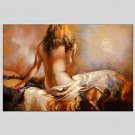 Abstract People Canvas Material Oil Paintings with Stretched Frame Ready To Hang Size 90*60CM