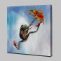 Lager Hand Painted Modern Abstract Parachute Frogs Animal Oil Painting On Canvas Wall Art Picture