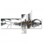 Hand-Painted Art Wall Decor Black White Cityscape Oil Painting on Canvas 5pcs/set (Without Frame)