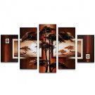 Hand-Painted Art Wall Decor Africa Nature Tree Oil Painting on Canvas  5pcs/set (Without Frame)