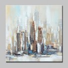 100% Hand-Painted Modern Abstract City Landscape Oil Paintings On Canvas Wall Art For Home Decorat