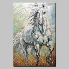 Hand-Painted Modern Abstract Animal Oil Painting On Canvas A White Horse Wall Art Picture For Home