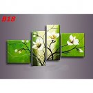Hand-Painted Abstract Flower Oil Painting on Canvas  4pcs/set No Frame