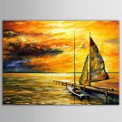 Hand-Painted Abstract / Landscape / Abstract LandscapeModern / European Style One Panel Canvas Oil