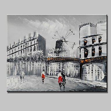 Mini Size Hand-Painted Paris City Landscape Modern Oil Painting On Canvas One Panel Ready To Hang