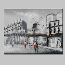 Mini Size Hand-Painted Paris City Landscape Modern Oil Painting On Canvas One Panel Ready To Hang