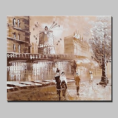 Mini Size Hand-Painted Paris City Landscape Modern Oil Painting On Canvas One Panel Ready To Hang