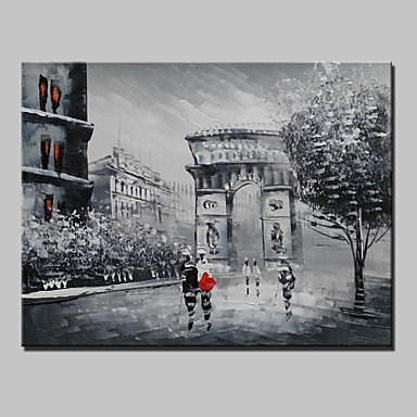 Mini Size Hand-Painted Paris City Landscape Modern Oil Painting On Canvas One Panel Ready To Hang