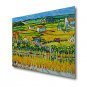 Stretched (Ready to hang) Hand-Painted Oil Painting Canvas Abstract Van Gogh repro Farm Harves Min