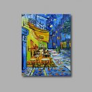Stretched (Ready to hang) Hand-Painted Oil Painting Canvas Abstract Van Gogh repro Cafe Terrace Mi