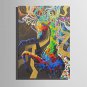 E-HOME Oil painting Modern Abstract colored Horse Series 5 Pure Hand Draw Frameless Decorative Pai