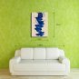 E-HOME Oil painting Modern Blue Curve Fancies Pure Hand Draw Frameless Decorative Painting
