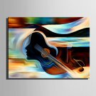 Mini Size E-HOME Oil painting Modern Abstract Violin And Women Pure Hand Draw Frameless Decorative