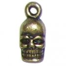 6 Antique Bronze Skull Charms - Skulls